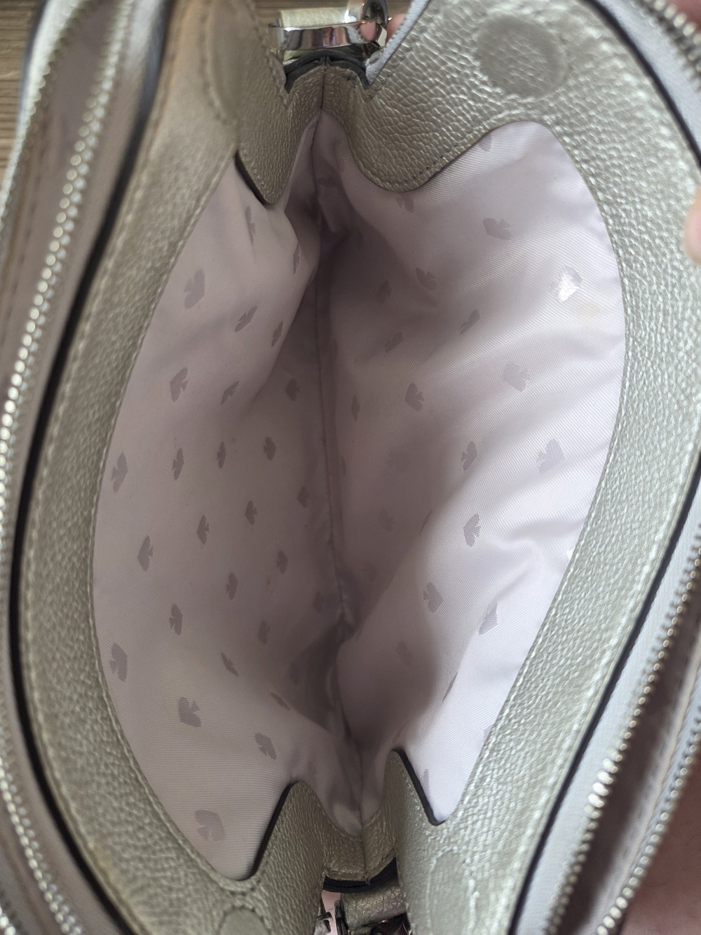 Kate Spade Metallic Silver Floral Crossbody Bag - Picture 7 of 10